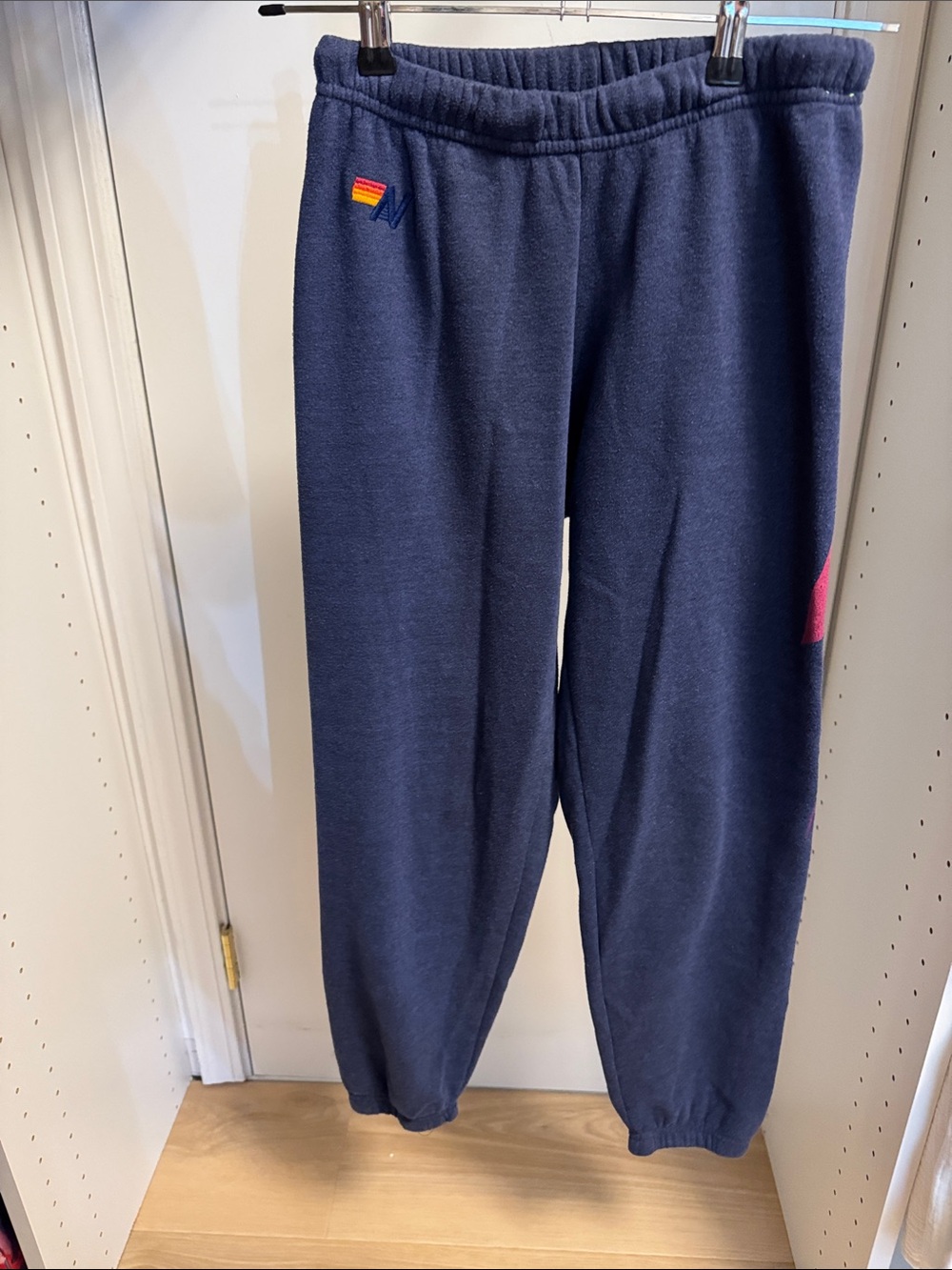 Aviator nation Navy / pink BOLT STITCH SWEATPANTS size XS